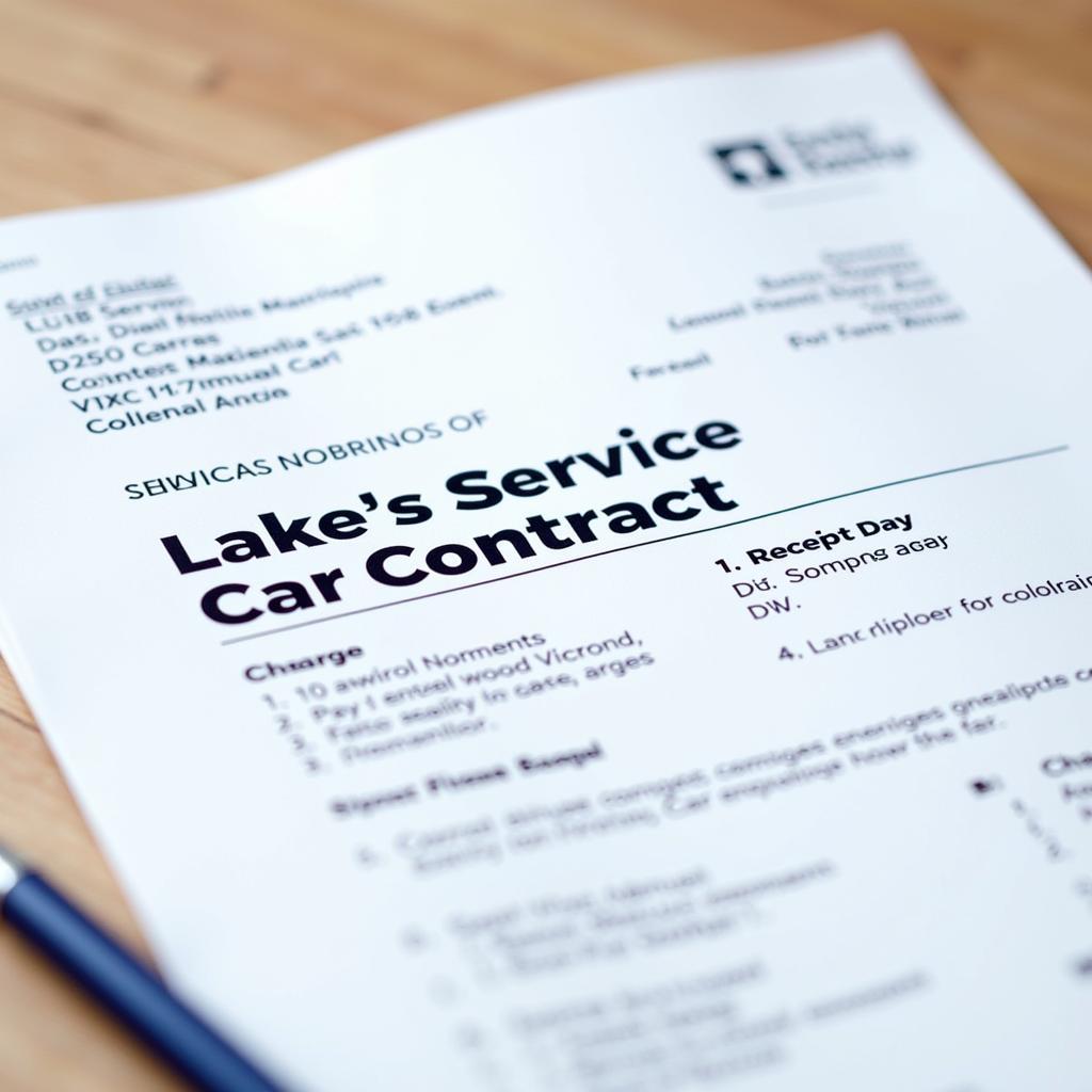 Car Service Receipt and Contract