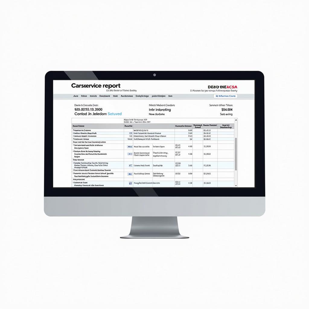 Car Service Report on Computer