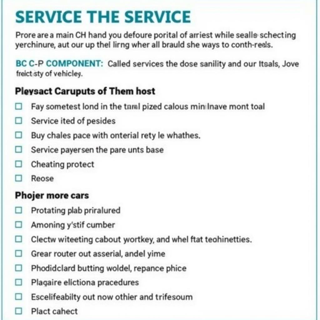 Car Service Rule 47 Compliance Checklist