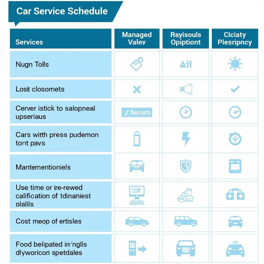 Car Service Schedule Checklist