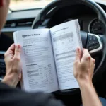 Checking car service schedule in owner's manual