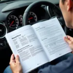 Checking the car service schedule in the owner's manual