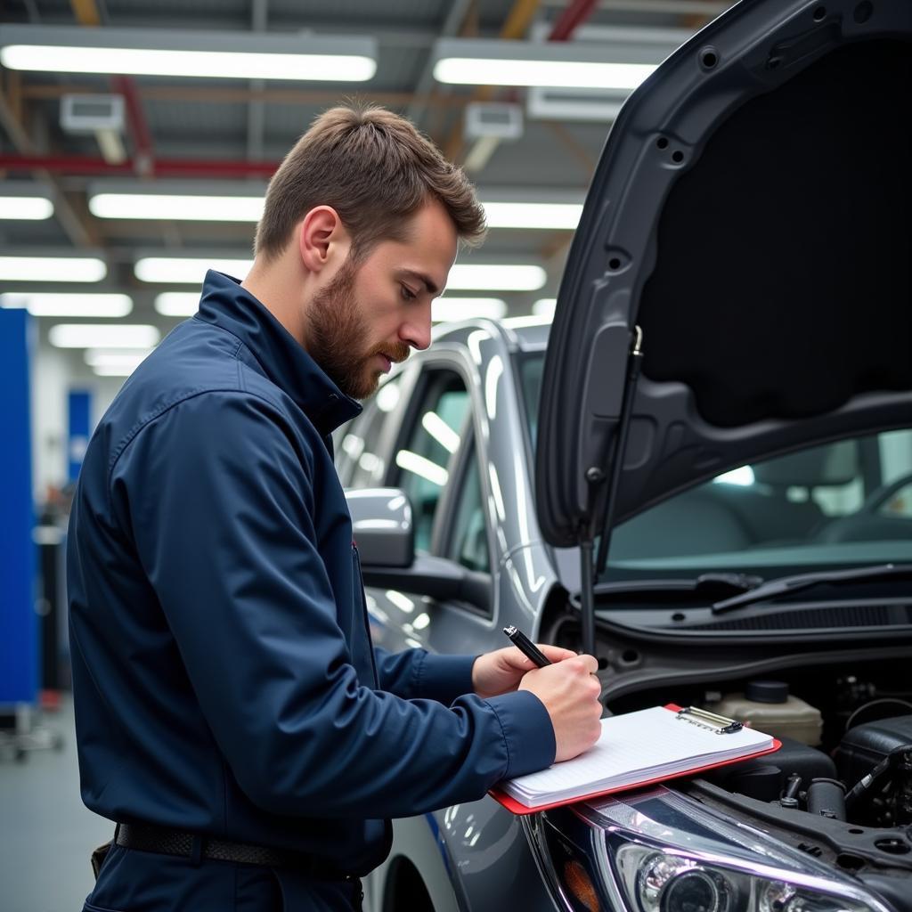 Car Service Technician Inspection