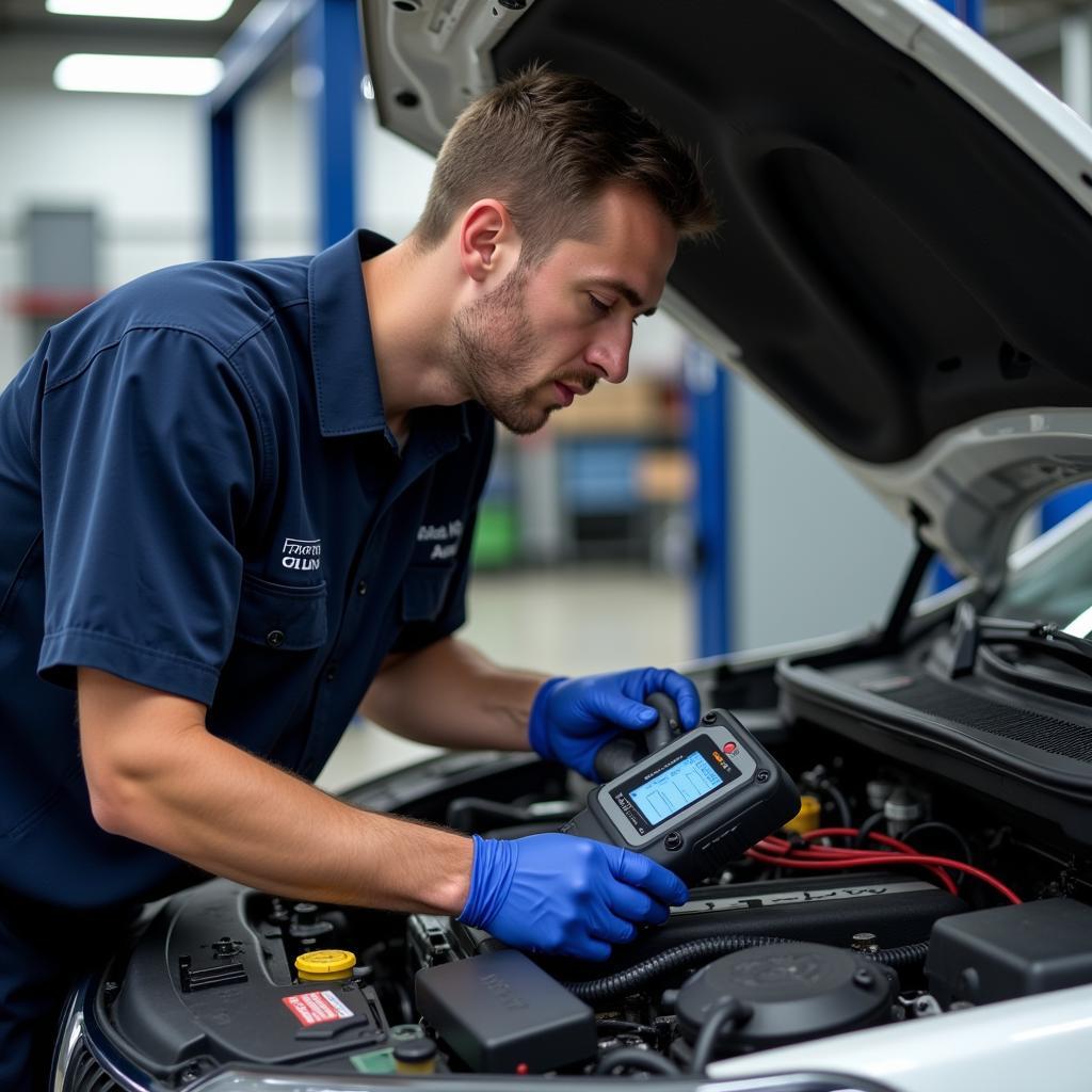 Car Service Technician Inspection