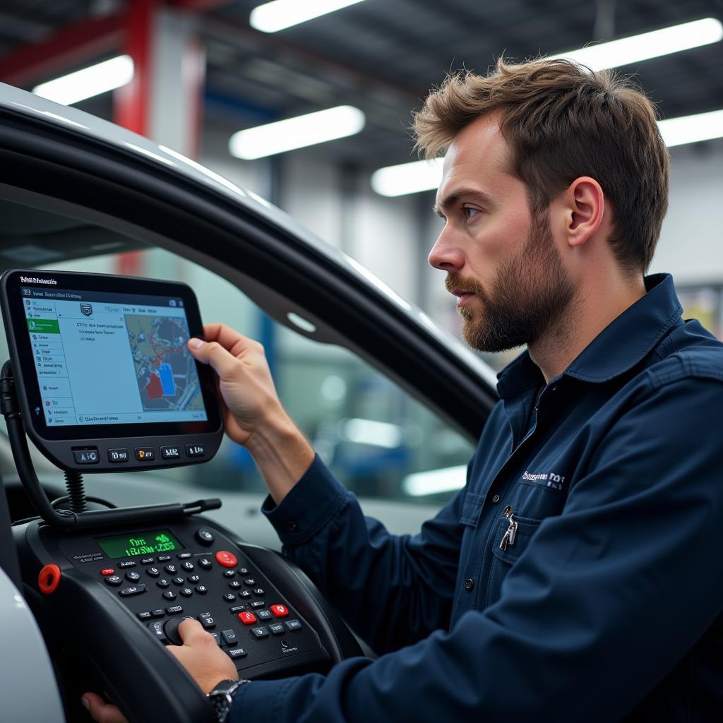 Skilled Car Service Technician Performing Diagnostics in Nagarjuna Enclave Miyapur