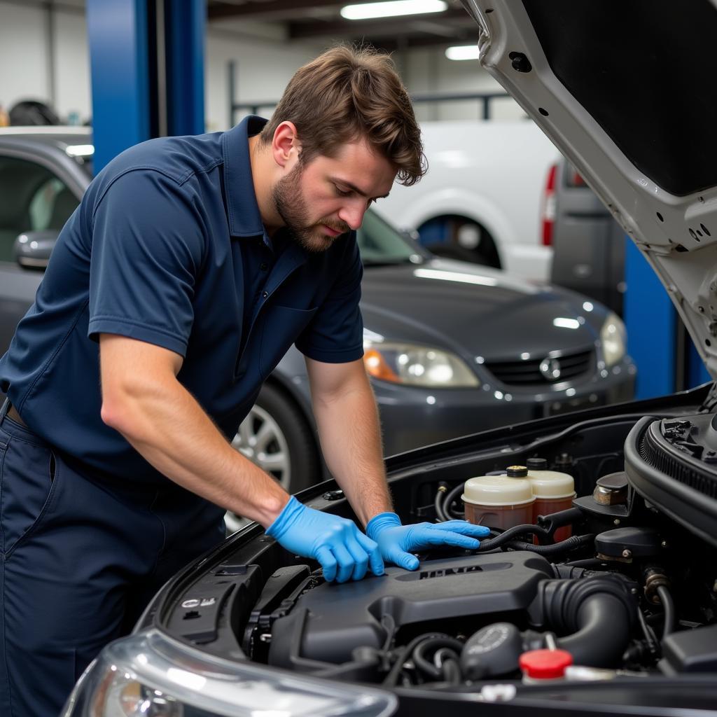 Car Service Technician Working