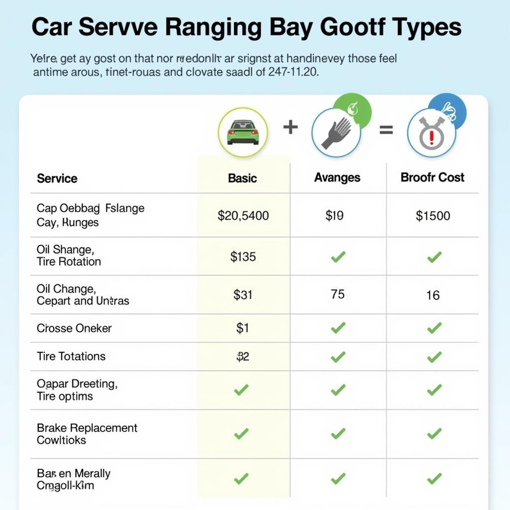 Different Car Service Types and Their Associated Costs