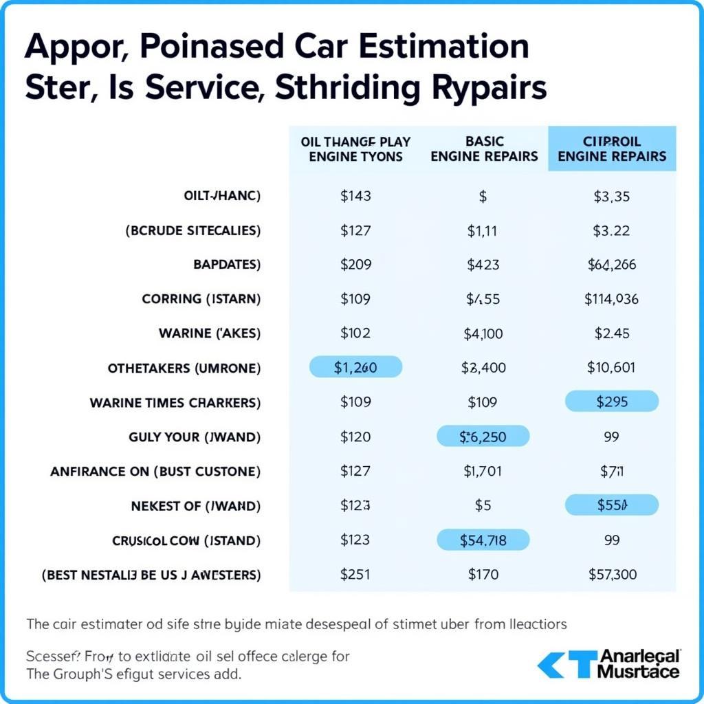 Different Car Service Types and Estimated Times