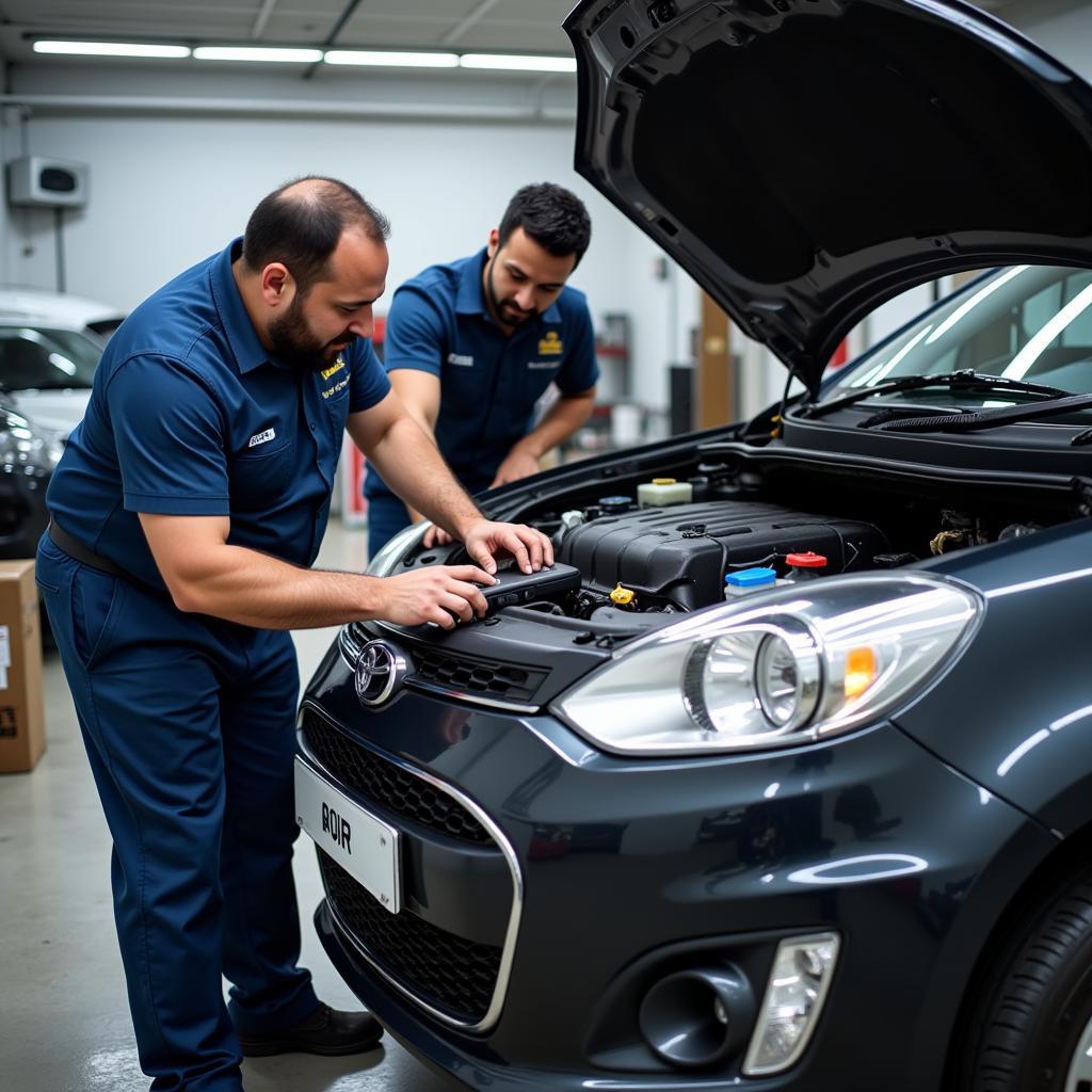 Certified Technicians Performing Car Service in Udyog Vihar