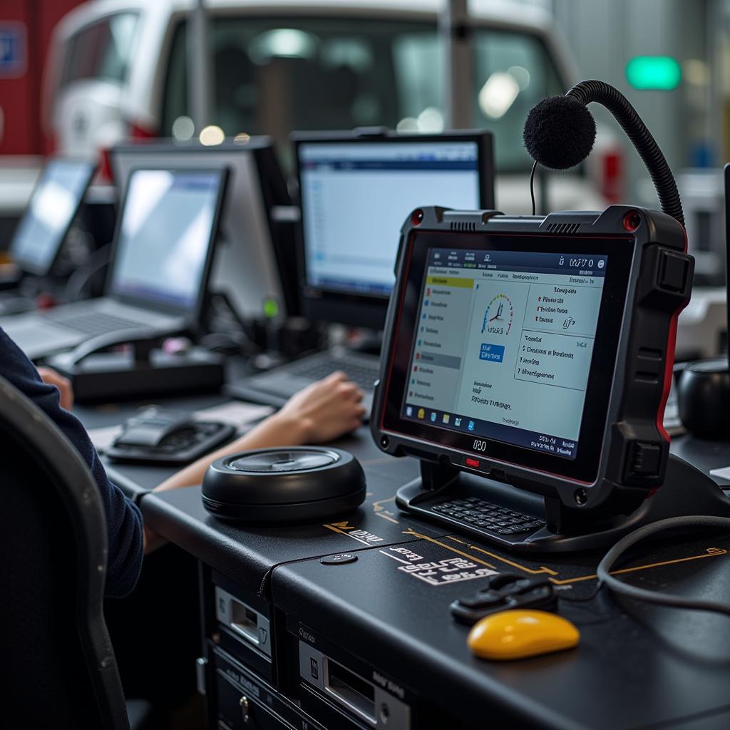 Modern Diagnostic Equipment at a Car Service Centre in Wrexham