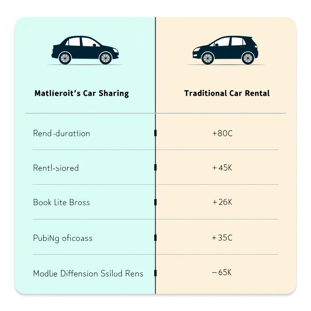 Comparison Chart: Car Sharing vs. Traditional Car Rental