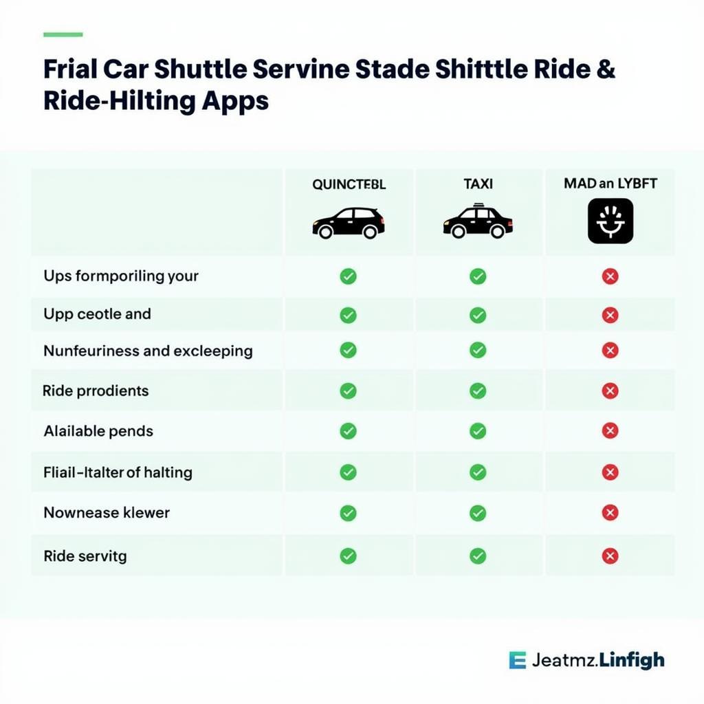 Comparison between car shuttle, taxi and ride-hailing services