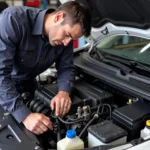 Inspecting Car Under the Hood