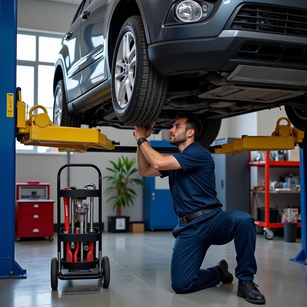 Car Undergoing Full Service