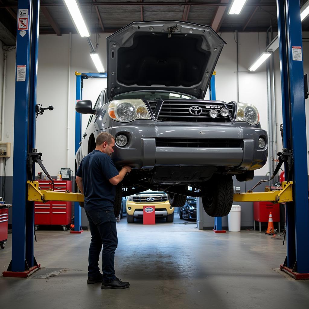 Car Undergoing Routine Maintenance in Bay Ridge