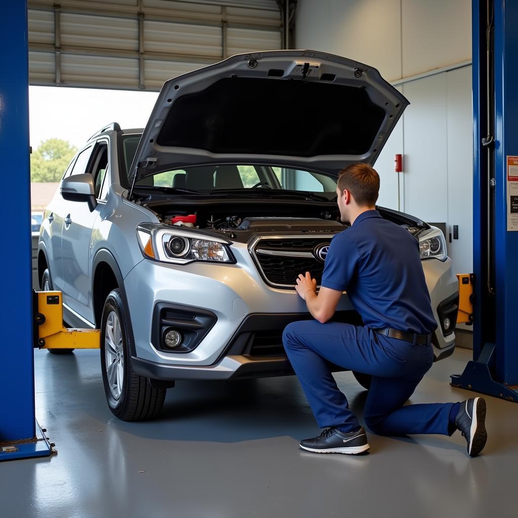 Car Undergoing Routine Maintenance at a Service Centre in Randburg