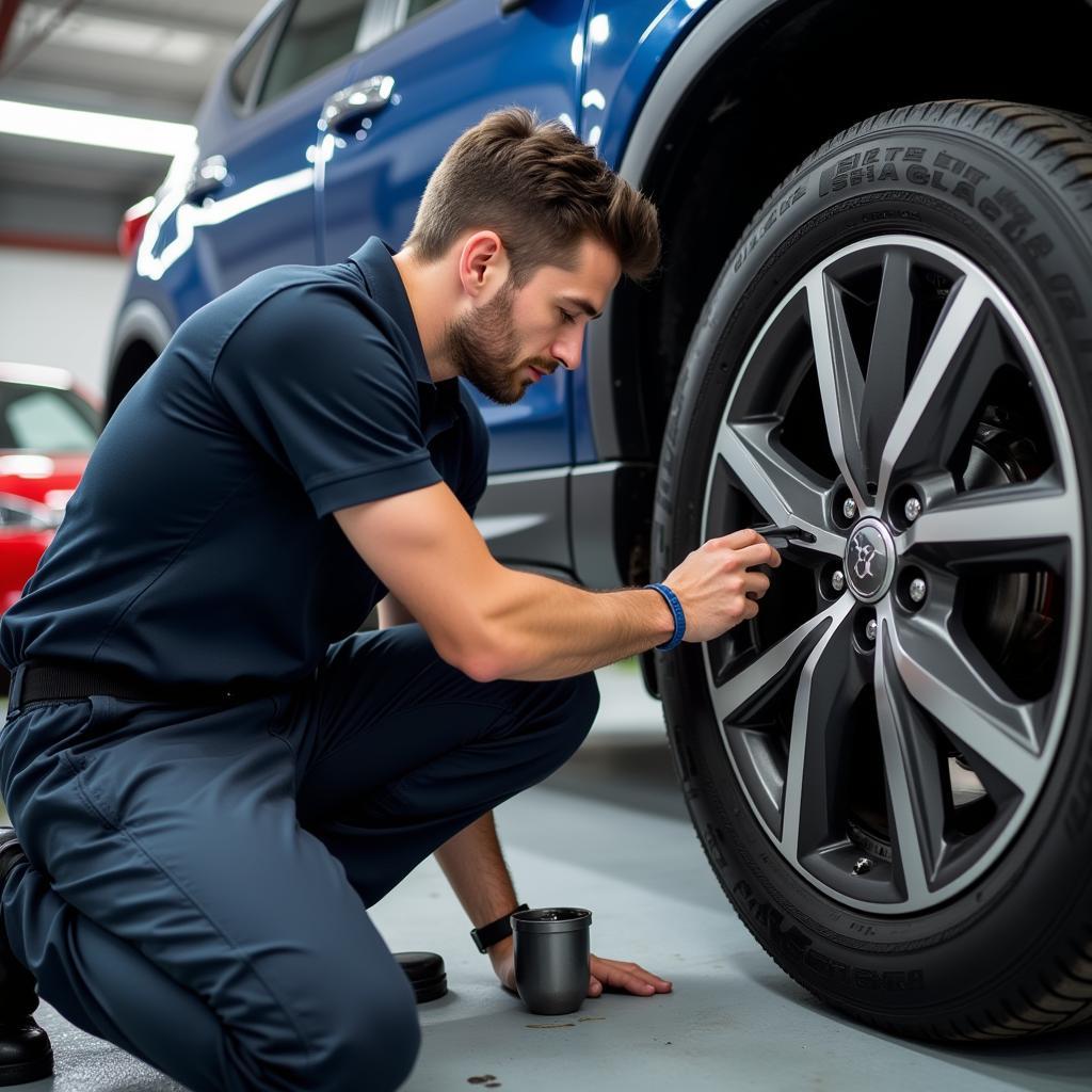 Car Undergoing a Two-Year Service