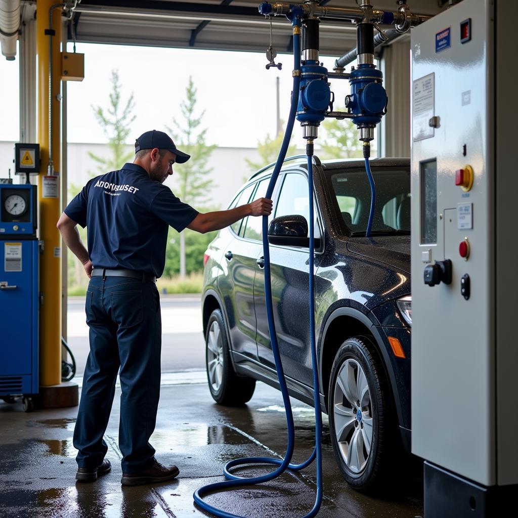 Inspecting Car Wash Equipment