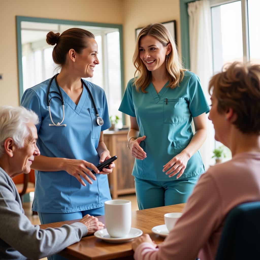 Care Community Staff Interacting with Residents