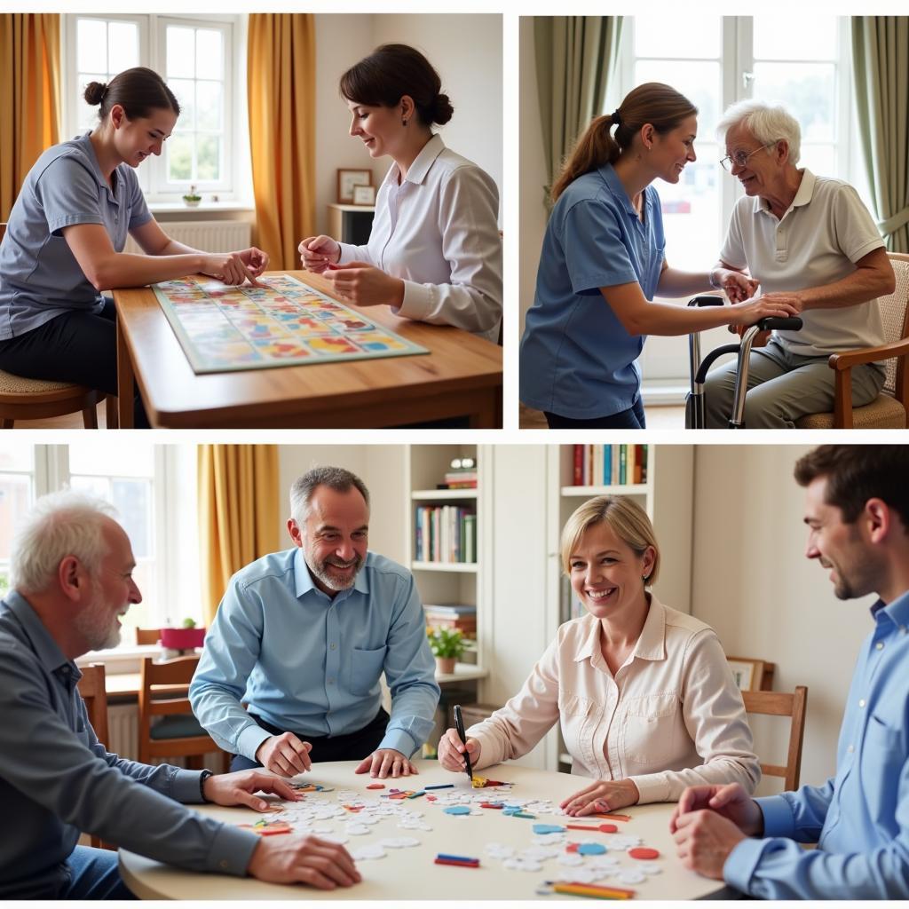 Care Home Staff Interacting with Residents