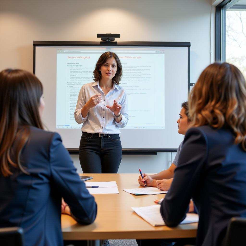 Career Advisor Leading a Workshop