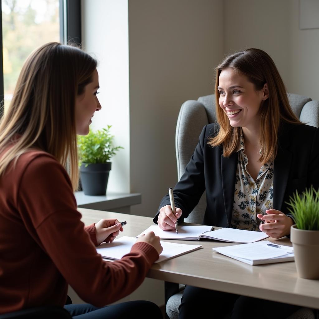 Career Counselor Advising Student