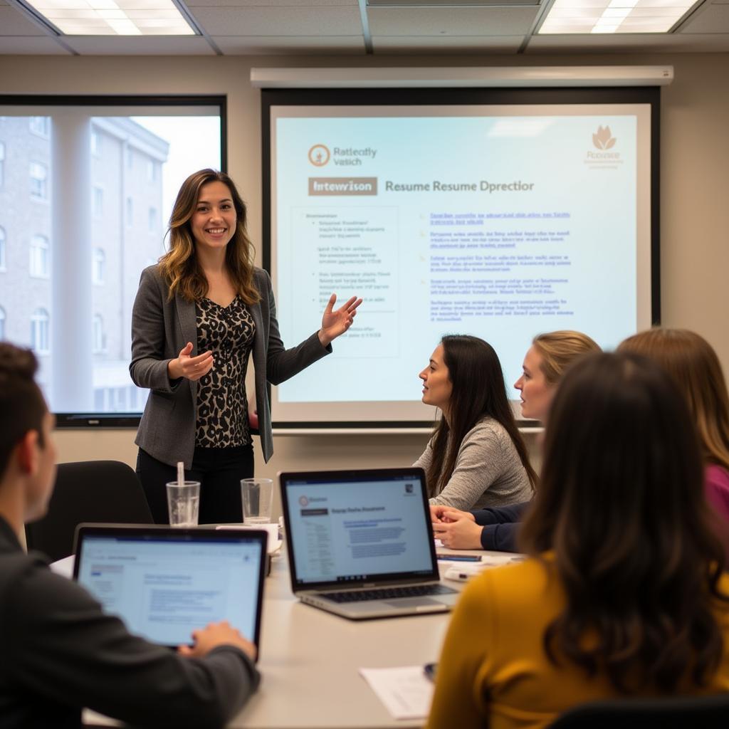 Career Services Director Leading a Workshop