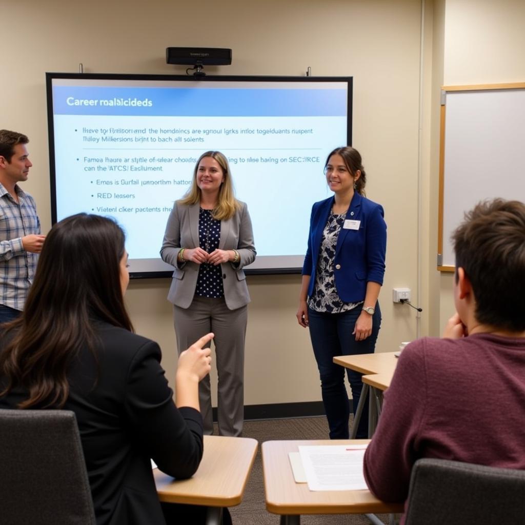 Career Services Staff Presenting to Faculty