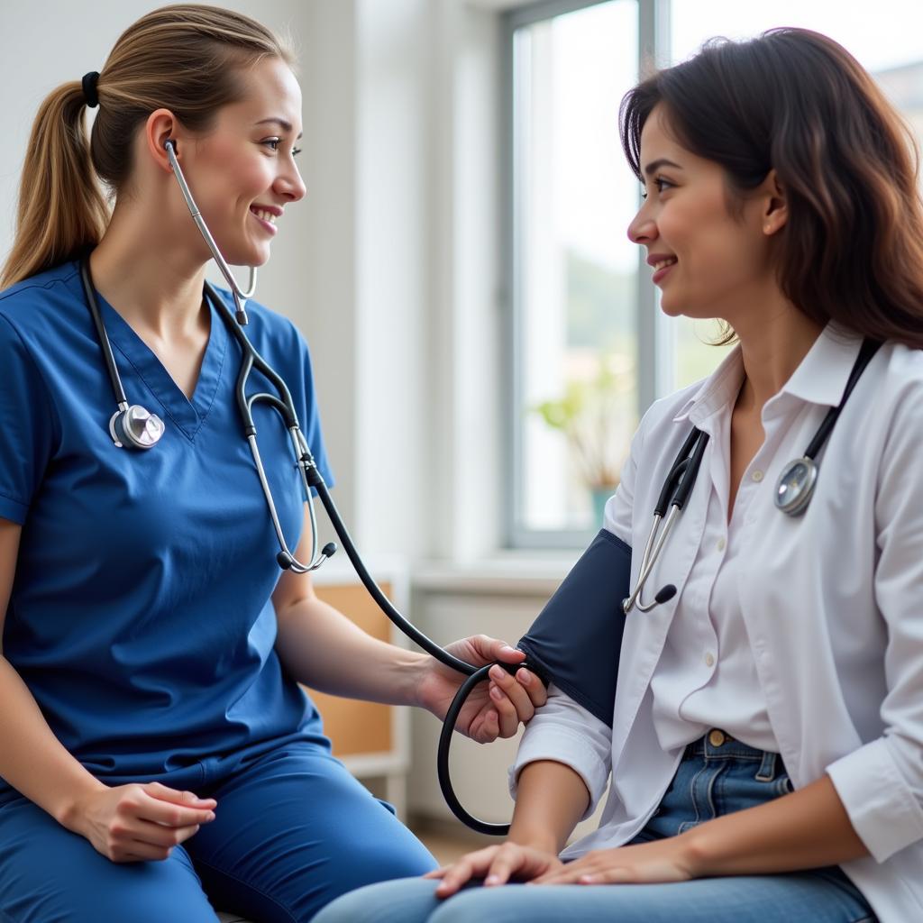 Certified Nursing Assistant Taking Patient Vital Signs