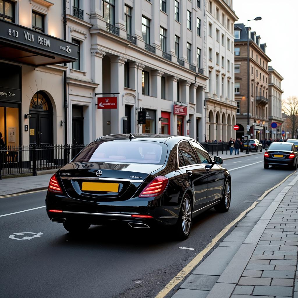 Chauffeur Driven Car Arriving in London