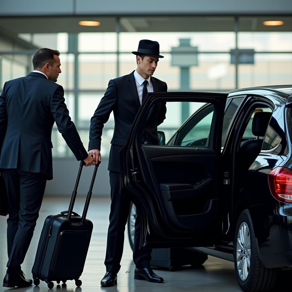 Chauffeur Assisting with Luggage