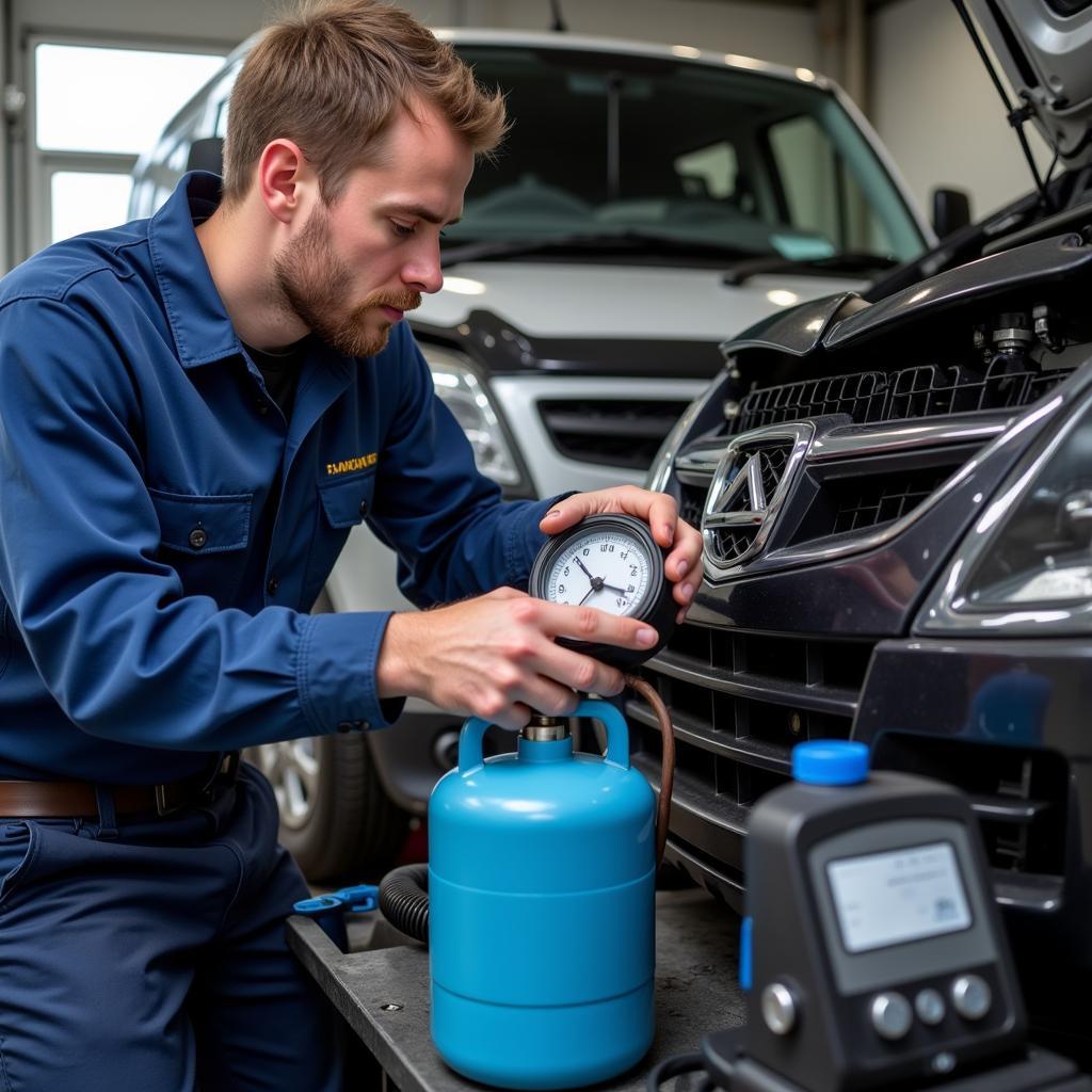 Checking Car AC Refrigerant in Luton