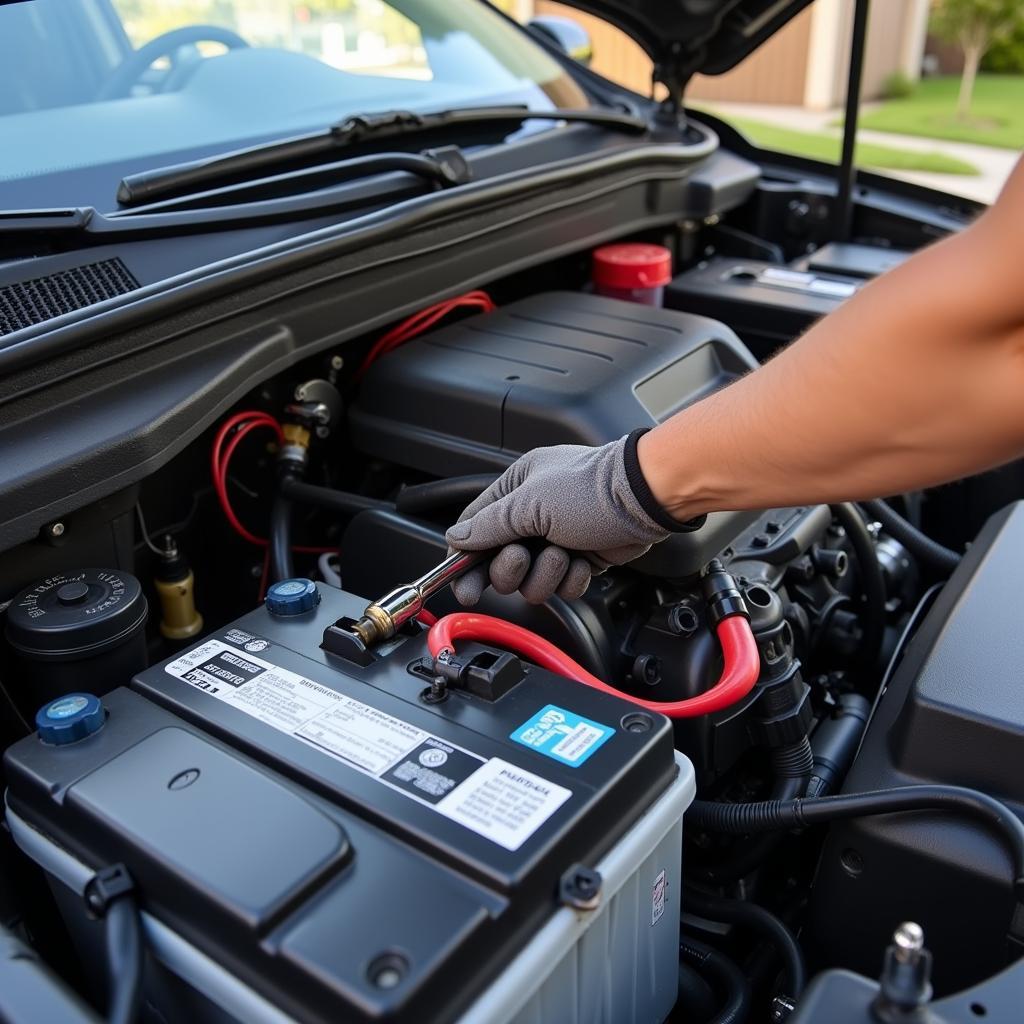 Checking Car Battery Cables in Escondido