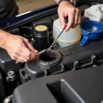 Checking car fluids like oil, coolant, and windshield washer fluid