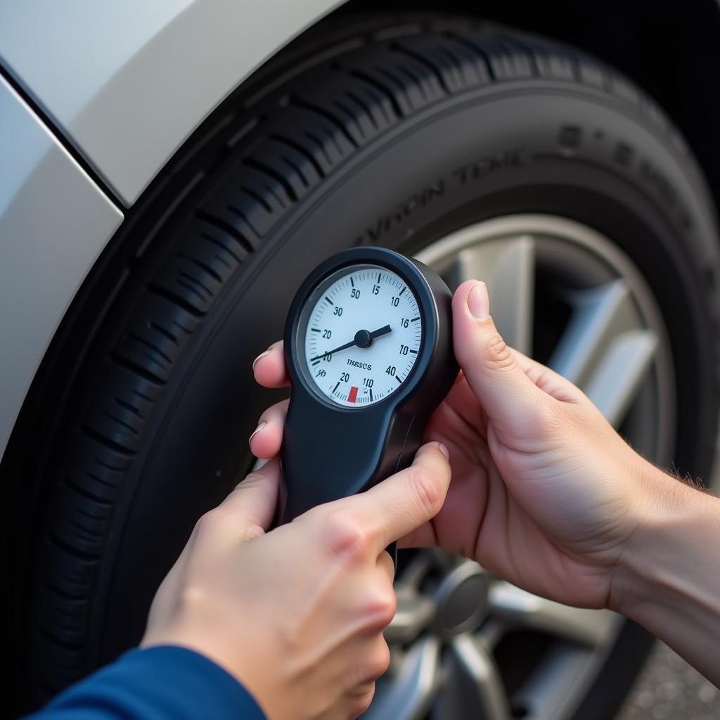 Checking Tire Pressure for Car Maintenance