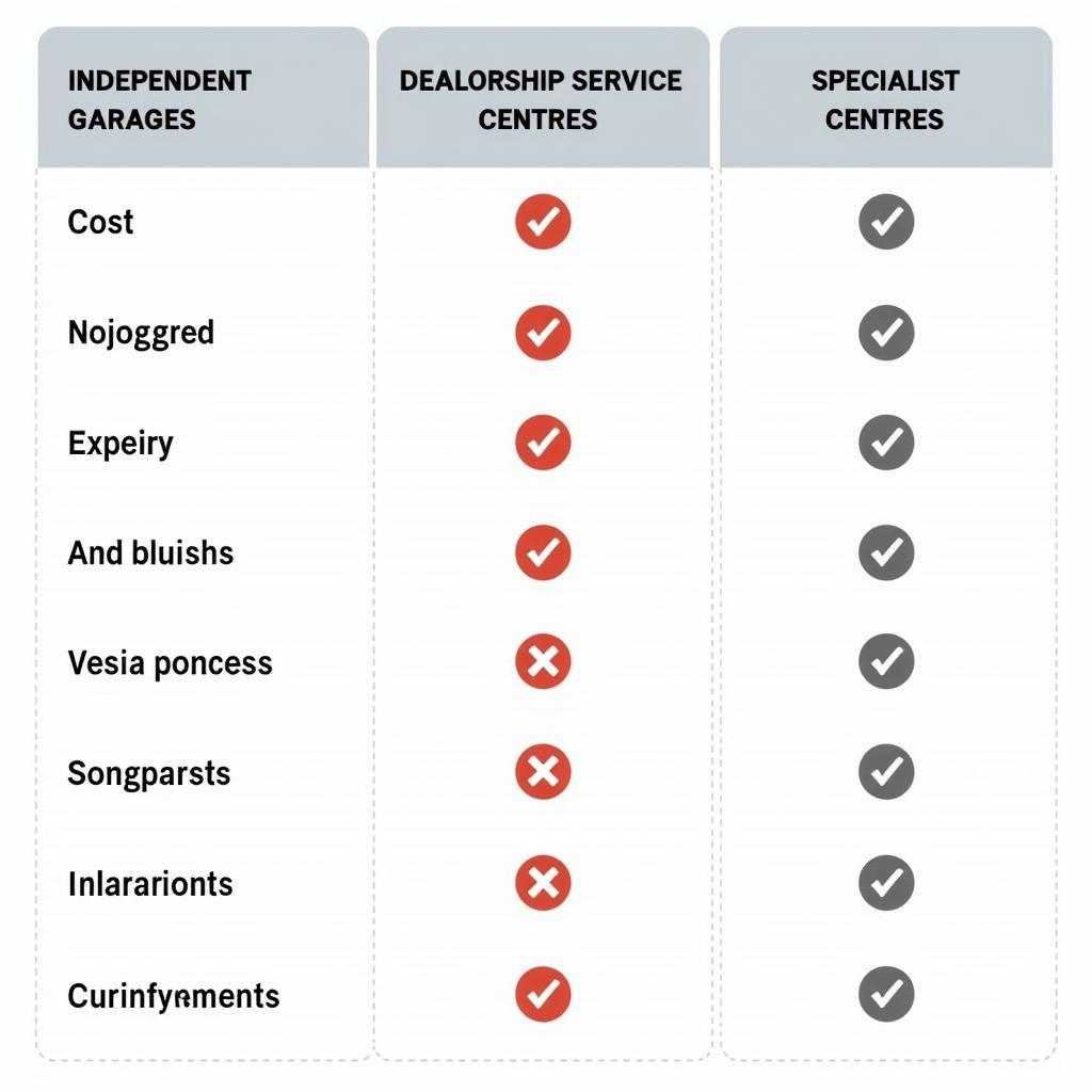 Comparison of car service options in Chesterfield