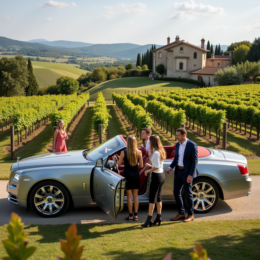 Enjoying a Chianti wine tour with private car service.