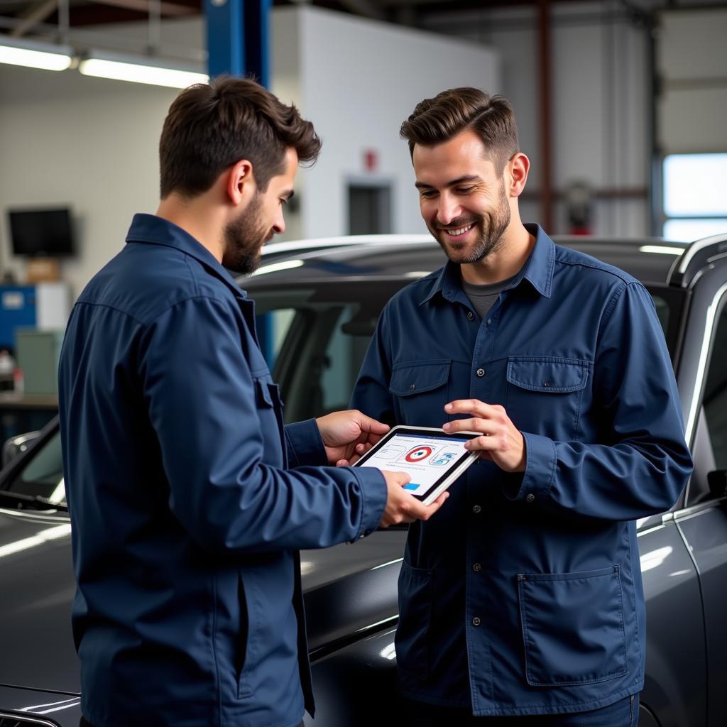 Chicago Mechanic Explaining Diagnostic Results to Customer