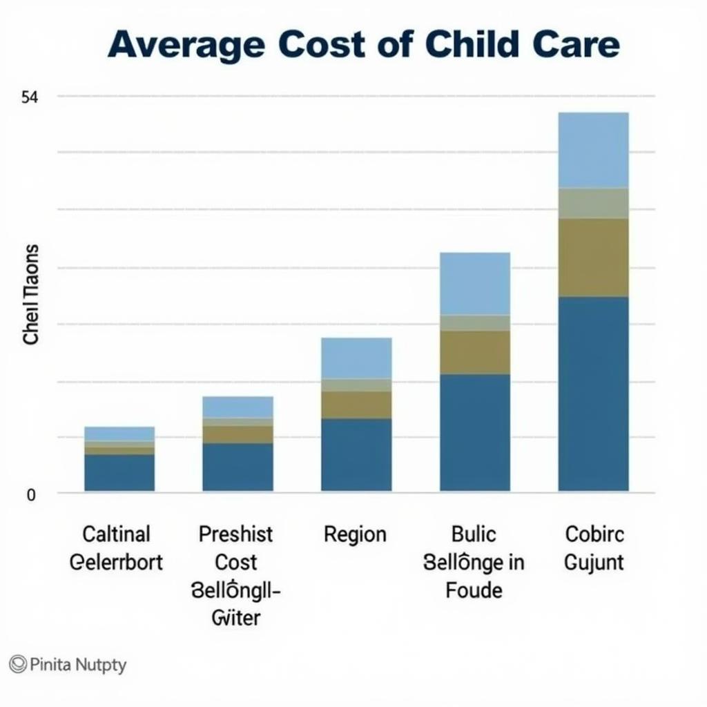 Graph illustrating child care costs across different regions