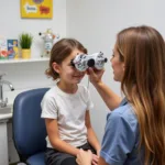 Child undergoing a comprehensive eye exam at Broadhurst Optometrists