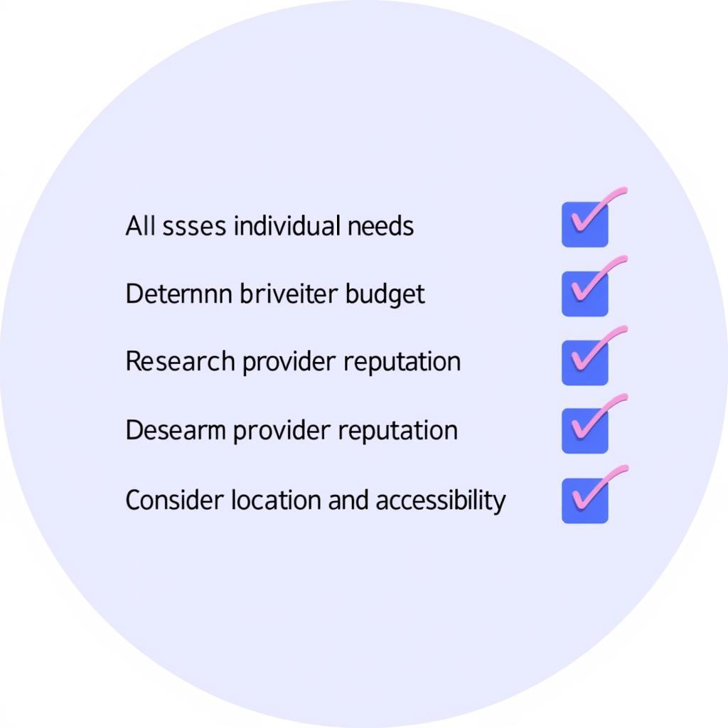 Choosing the Right Haven Care Services: A checklist of key factors to consider when selecting haven care services, including individual needs, budget, and provider reputation.