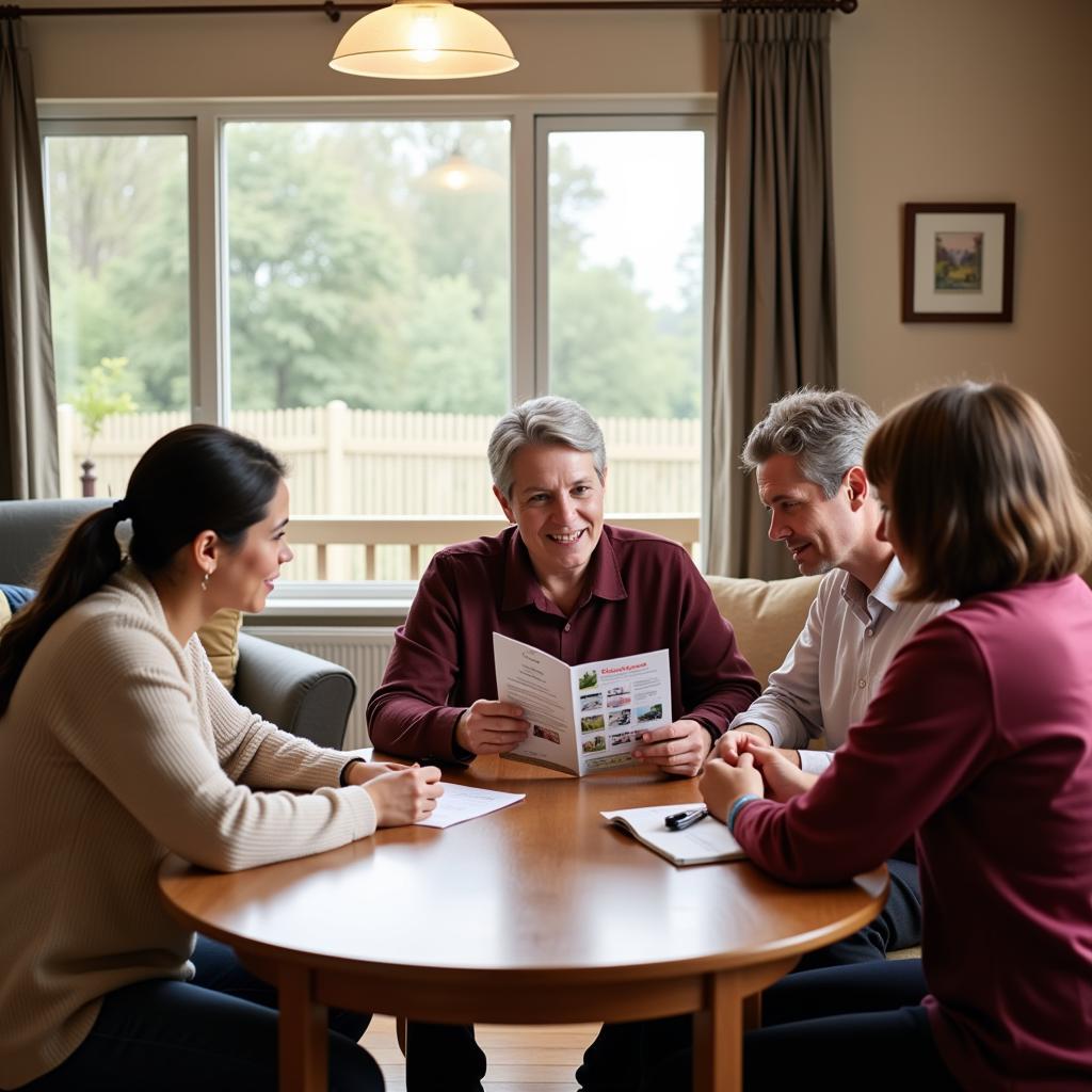 Family meeting with a home care representative