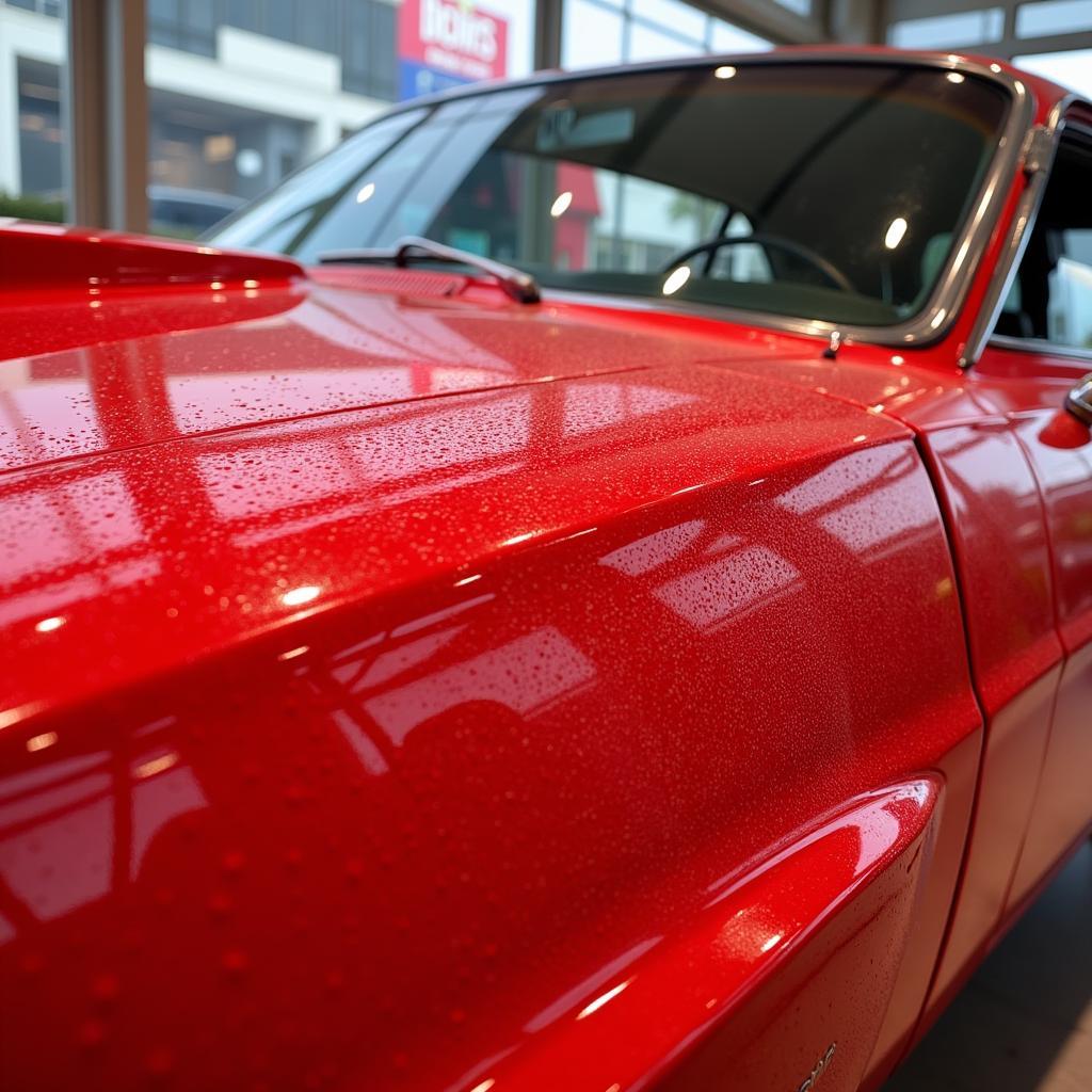 A sparkling clean car after a professional wash.