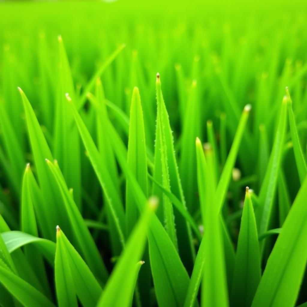 Close-Up of Healthy Green Grass Blades