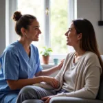 Comfort Care Nurse Providing Support to Patient at Home