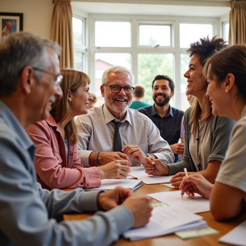 Group of people participating in a community support program