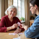 Companion Care for Elderly Woman Playing Cards