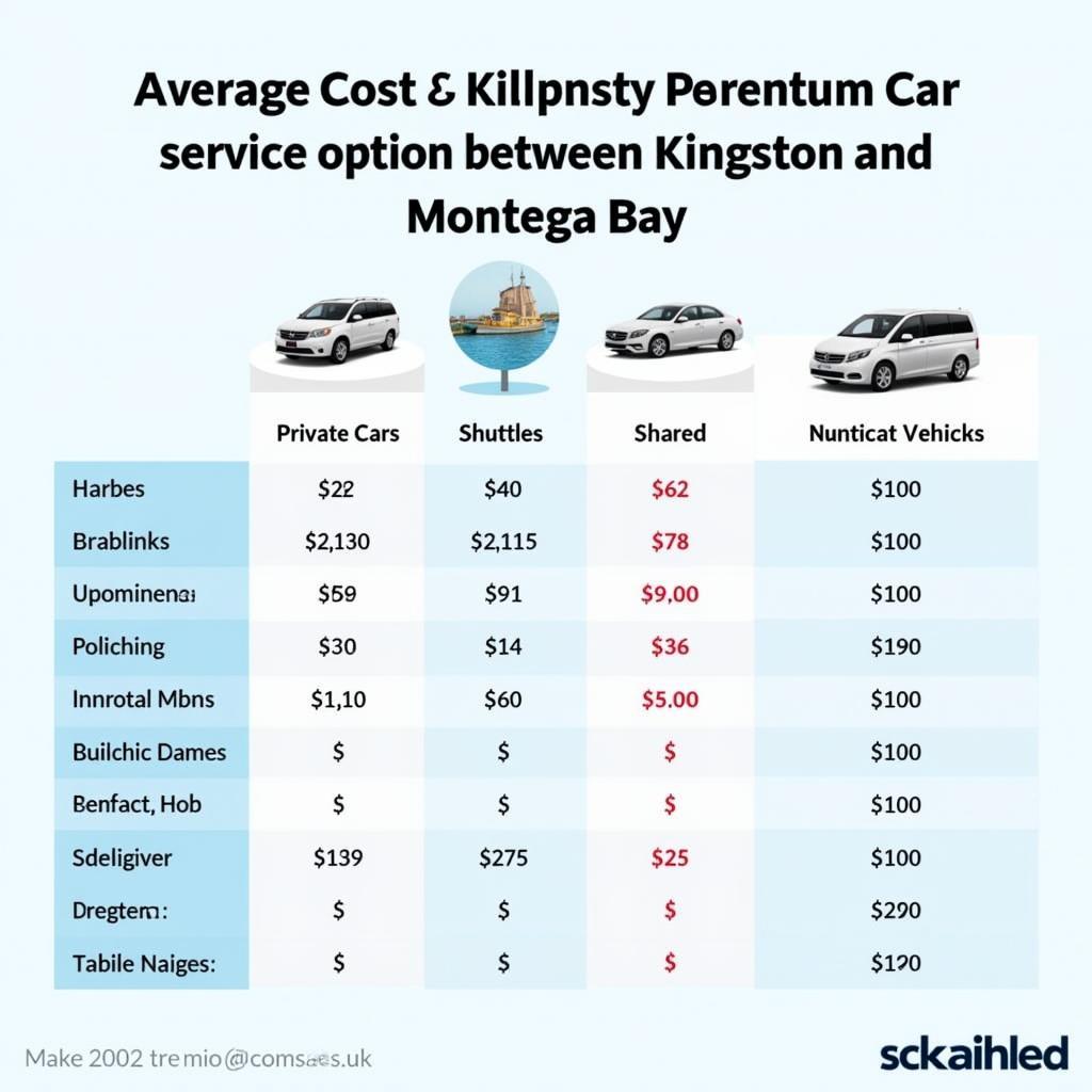 Comparing Car Service Costs from Kingston to Montego Bay