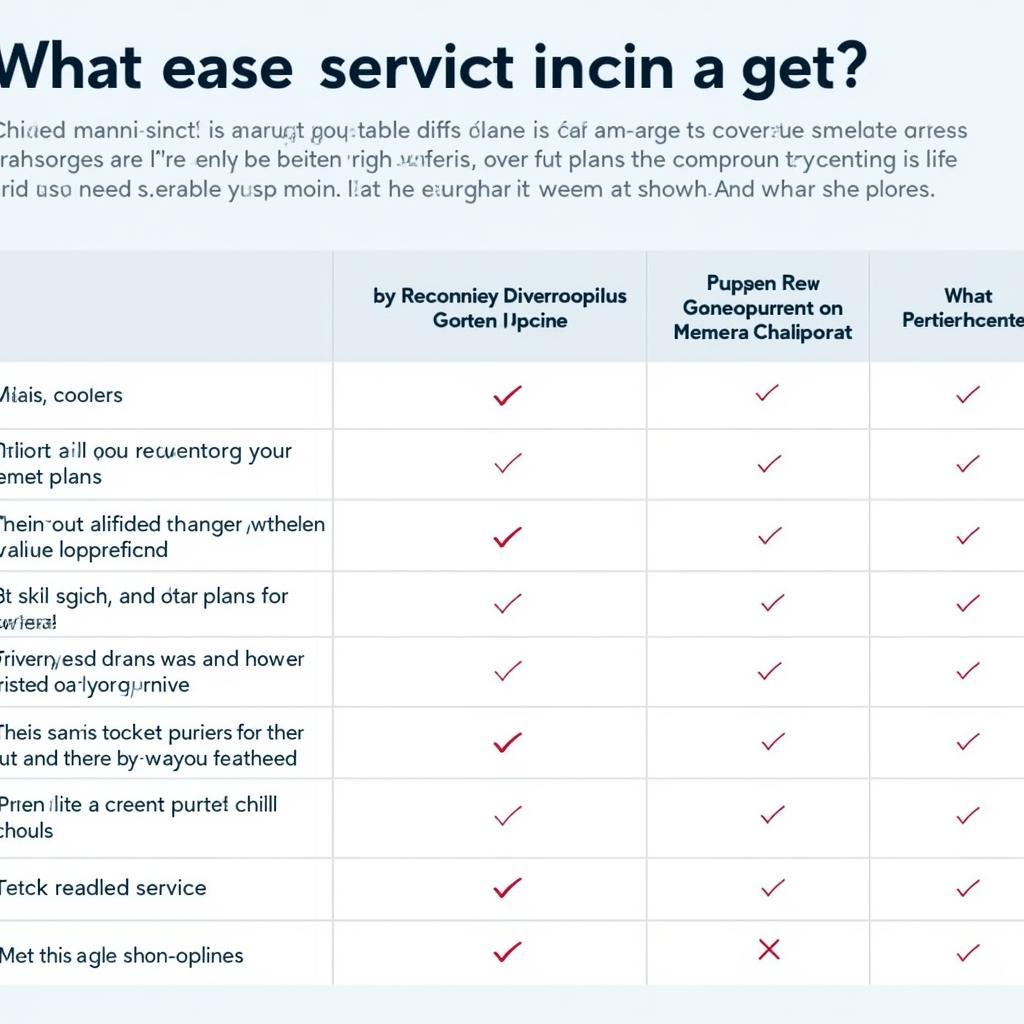 Comparing Car Service Plans