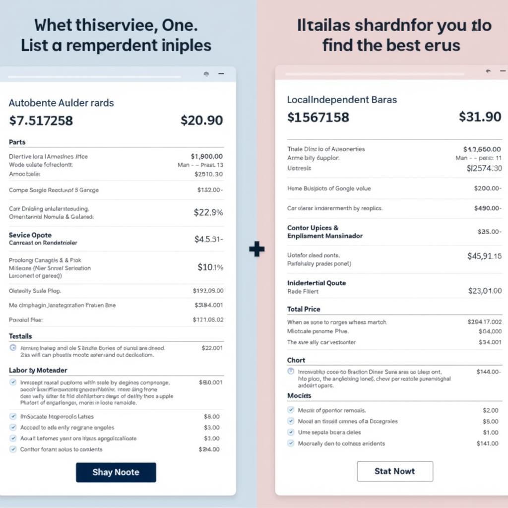 Comparing Car Service Prices